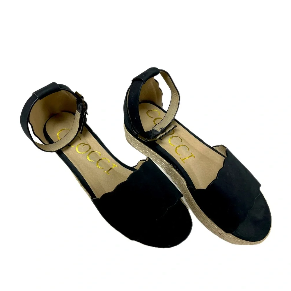 💕 CCOCCI Makenzie Evelyn Black Espadrille Platform Sandals in size 8.5